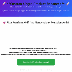 Custom Single Product Enhanced for Woocommerce (Premium) 1 Years License